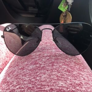 😎All black Authentic Ray Ban Aviators Size 58 mm